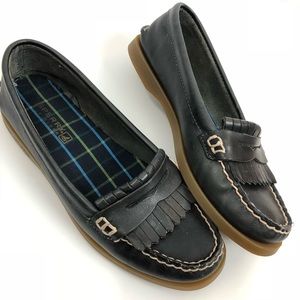SPERRY Top Siders Navy Fringed Penny Loafers 7 1/2